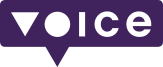 voice logo purple